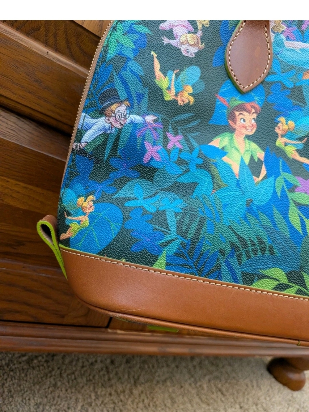 Dooney & Bourke Blue Peter Pan Print Dome Satchel - Picture 4 of 9